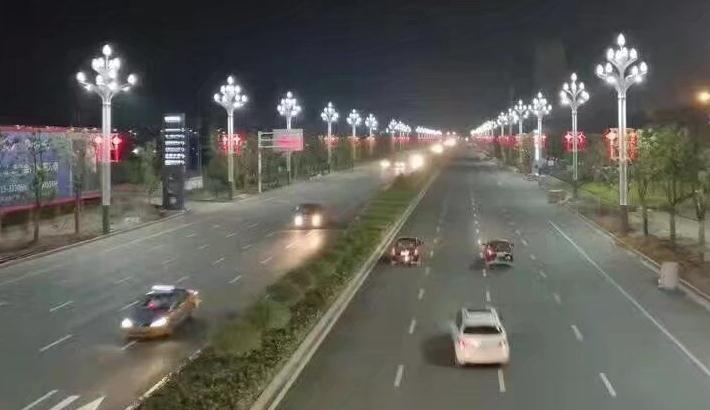 东莞花季传媒APP下载安装照明玉兰灯道路照明效果实景图