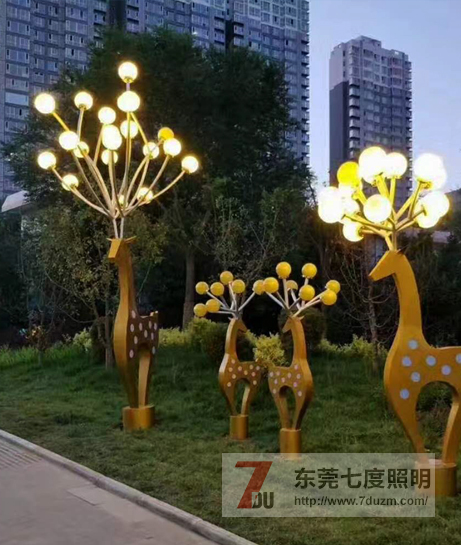 梅花鹿花季视频黄灯安装现场实拍效果图