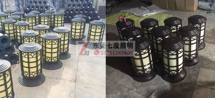 花季传媒APP下载安装照明(QDZTD-009)户外圆柱仿云石柱头灯生产实拍图片