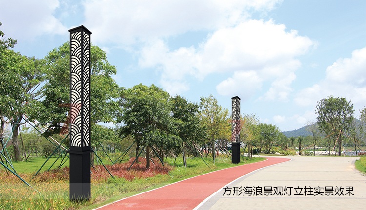 (QDJGDZ-022)园林方形海浪款花季视频黄柱应用实景效果