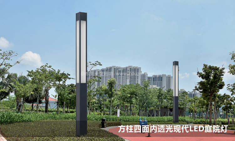 园林现代4米方形LED花季视频黄柱公园安装效果