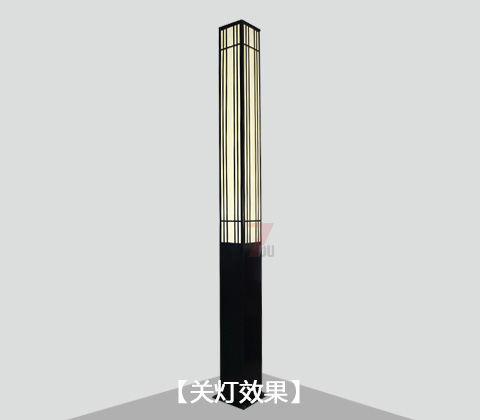 (QDJGDZ-021)现代简约方形园林花季视频黄柱关灯效果
