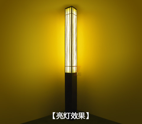 (QDJGDZ-021)现代简约方形园林花季视频黄柱开灯效果